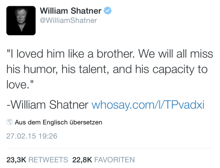 Wilhelm Shatners Kommentar